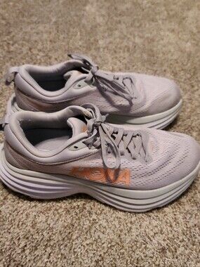 Hoka Women's Athletic Shoes in Light Lavender with Peach Accents